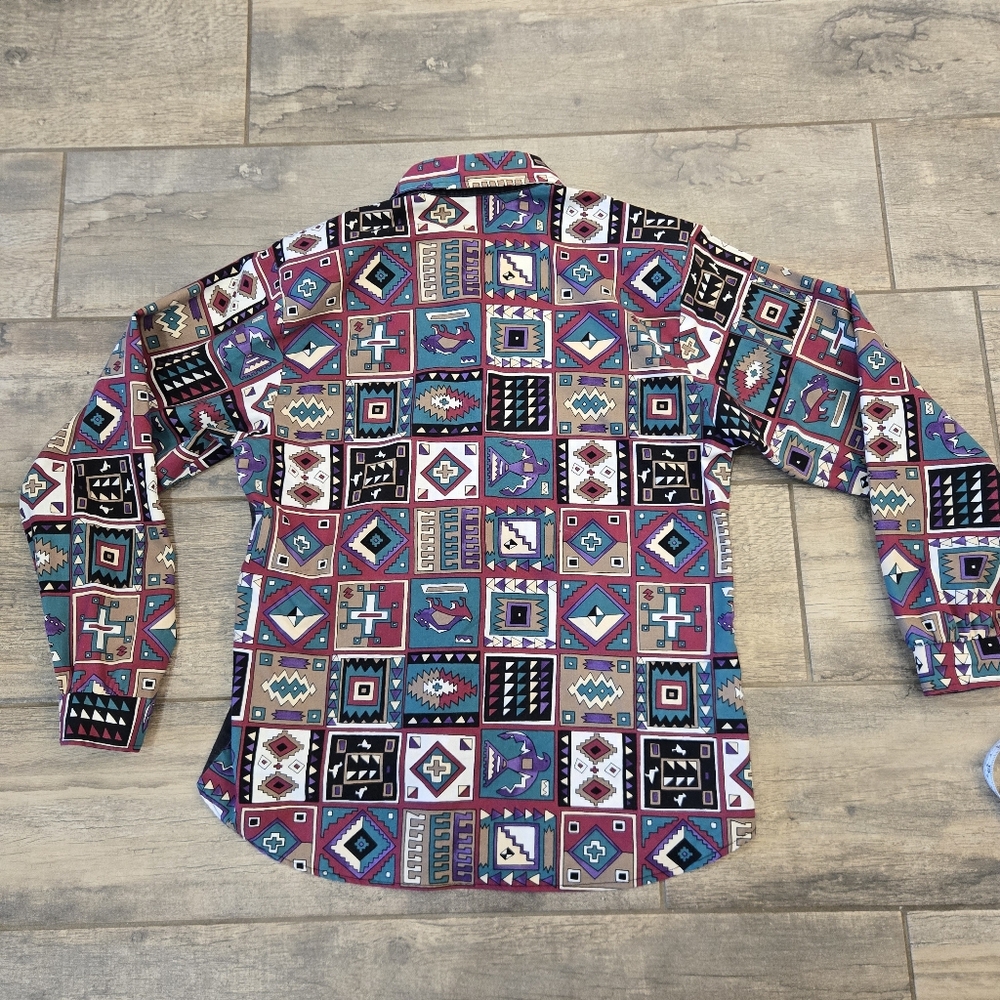 Vintage Roper Long Sleeve Aztec Vibe South Western Vibe - Picture 8 of 9